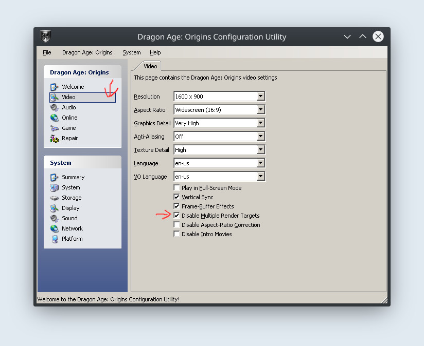 Dragon Age Orgins Lutris Configuration