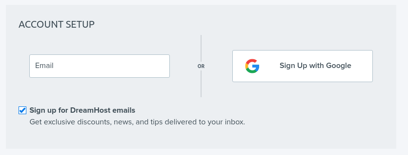DreamHost Account Setup