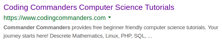 Coding Commanders Google Search Result